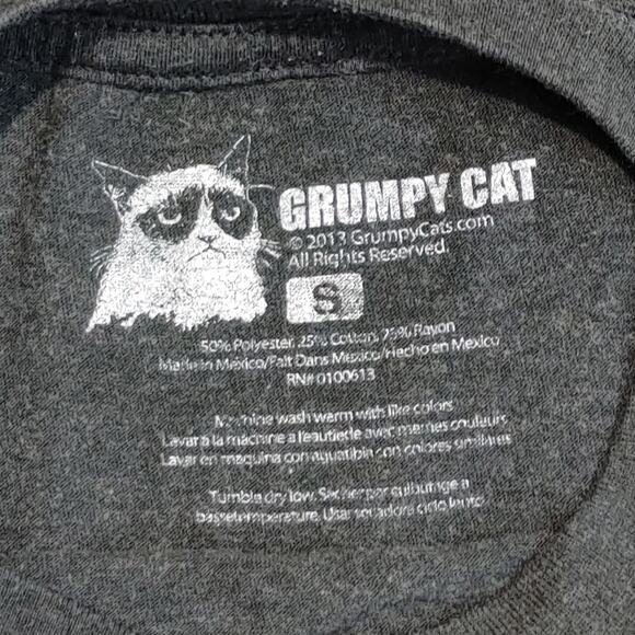 Grumpy Cat I Hate Mondays Graphic T-Shirt Short Sleeve Crew Neck Black Womens S - Picture 4 of 5